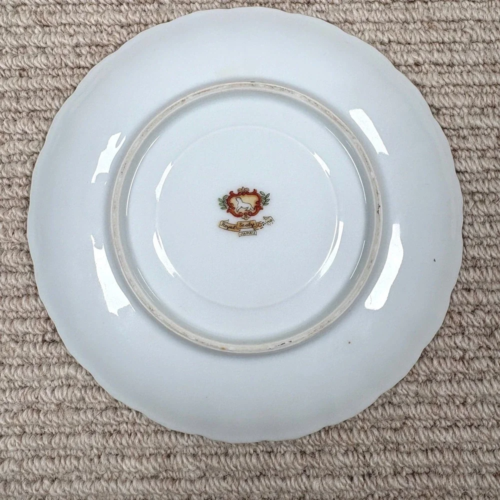 VTG Royal Sealy Saucer Plate 6in Pink Gold Vintage Mid Century Lustre Japan